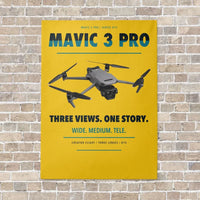 Thumbnail for DJI Mavic 3 Pro vertical canvas print - no frame - yellow background