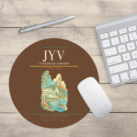Thumbnail for Jyväskylä Airport (JYV) design on brown round mouse pad