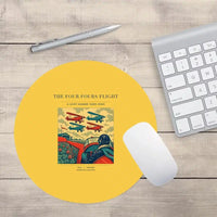 Thumbnail for VINTAGE G4444 - The Four Fours Flight - Designed Mouse Pads design on yellow round