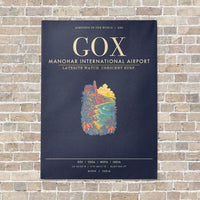 Thumbnail for Manohar International Airport Mopa GOX - Canvas Framed - Navy Blue