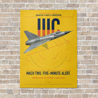 Thumbnail for Dassault Mirage IIIC vertical canvas print - no frame - yellow background