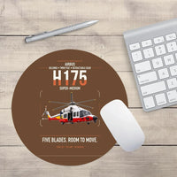 Thumbnail for Airbus H175 design on brown round mouse pad