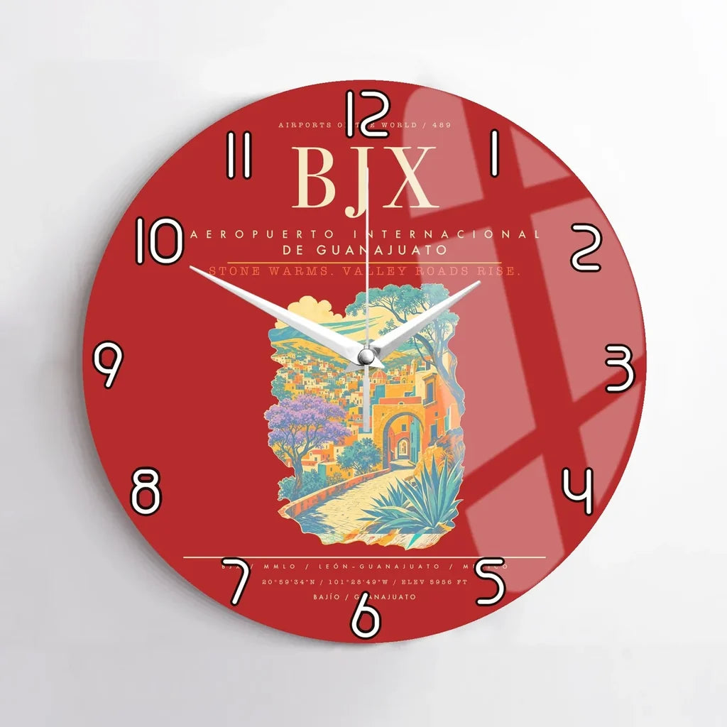 Aeropuerto Internacional de Guanajuato BJX Wall-Clock No-Frame - Red