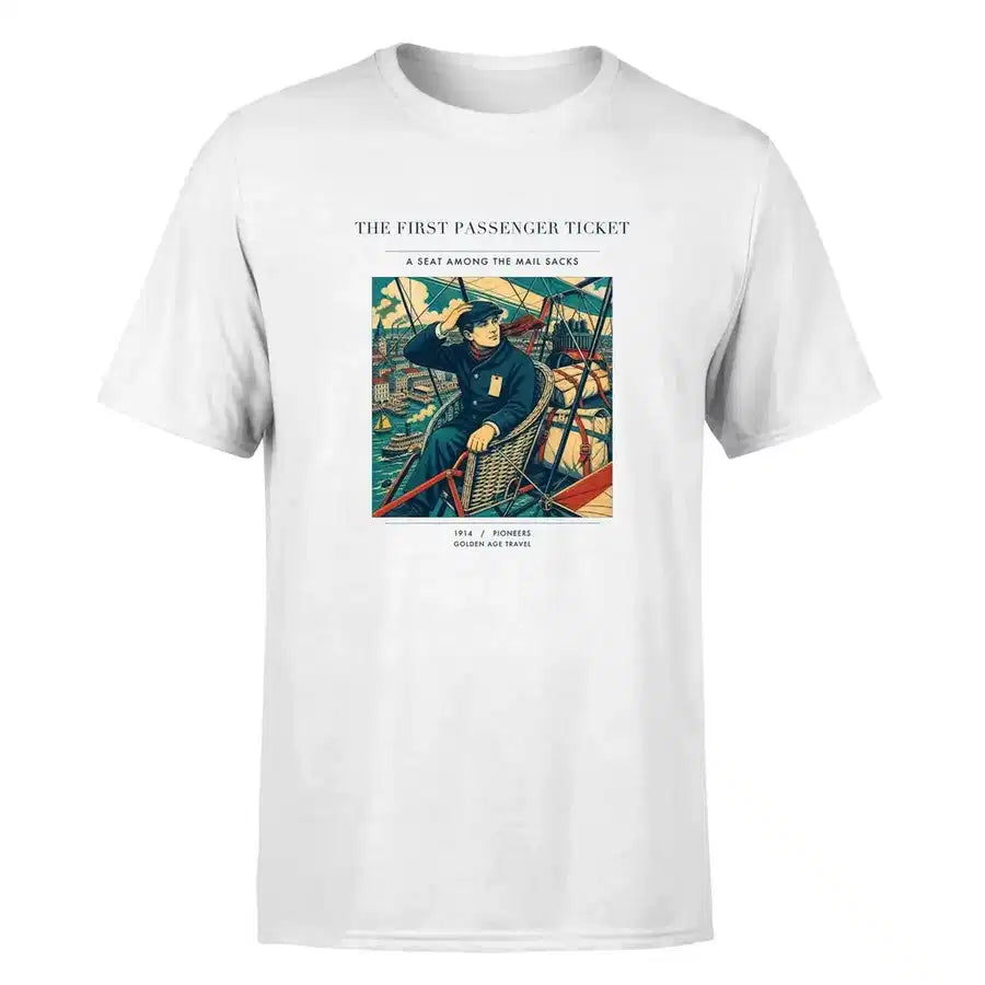 VINTAGE G4321 - The First Passenger Ticket - Premium T-Shirt design on white premium t shirt
