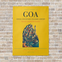 Thumbnail for Genoa Cristoforo Colombo Airport GOA vertical canvas print - no frame - yellow background