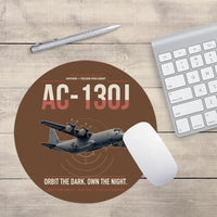 Thumbnail for AC-130J Ghostrider design on brown round mouse pad