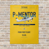 Thumbnail for Tecnam P-Mentor vertical canvas print - no frame - yellow background