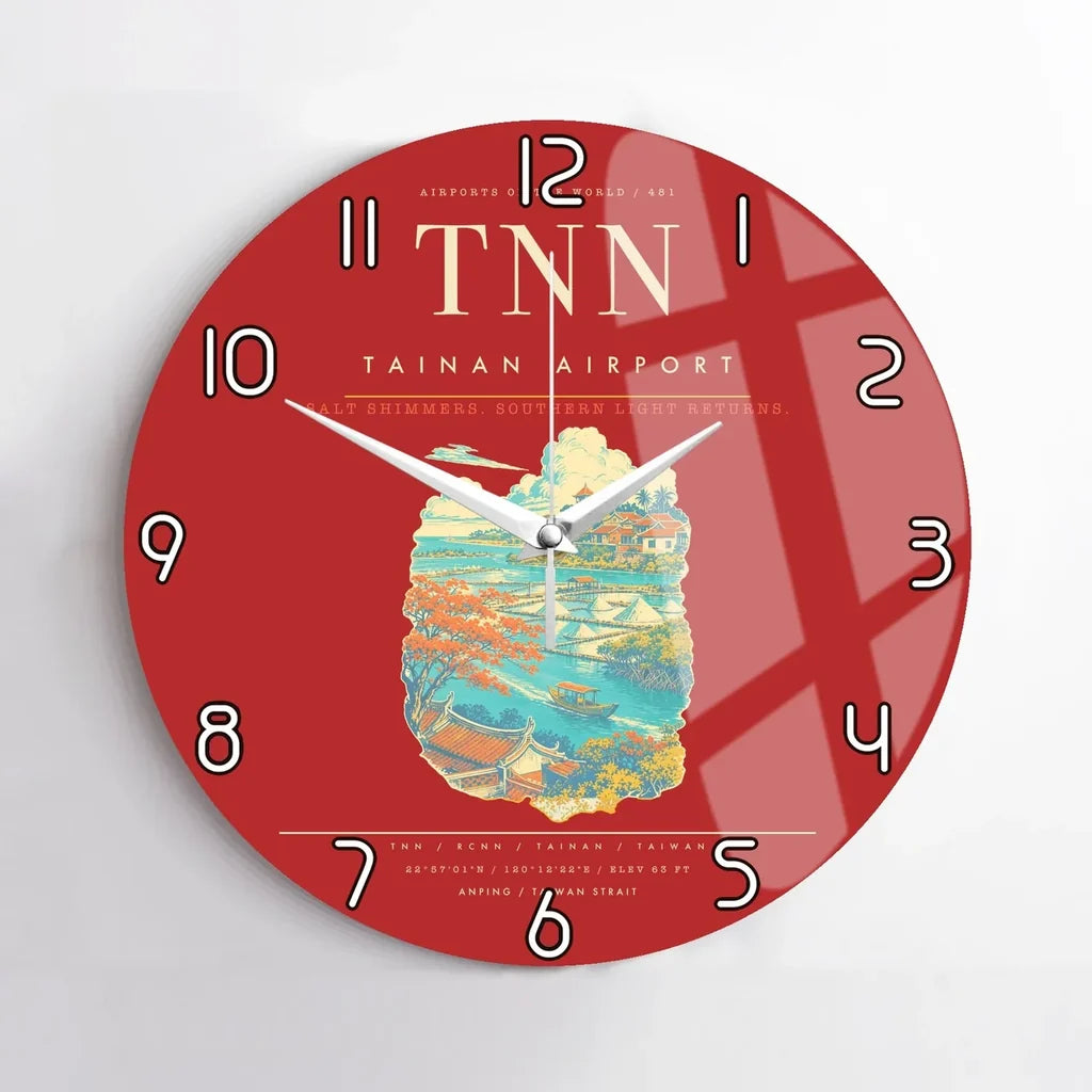 Tainan Airport TNN Wall-Clock No-Frame - Red