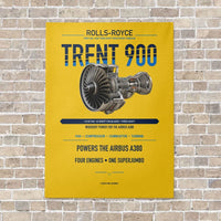 Thumbnail for TRENT 900 vertical canvas print - no frame - yellow background