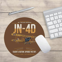 Thumbnail for Curtiss JN-4D Jenny design on brown round mouse pad