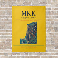 Thumbnail for Molokai Airport MKK vertical canvas print - no frame - yellow background