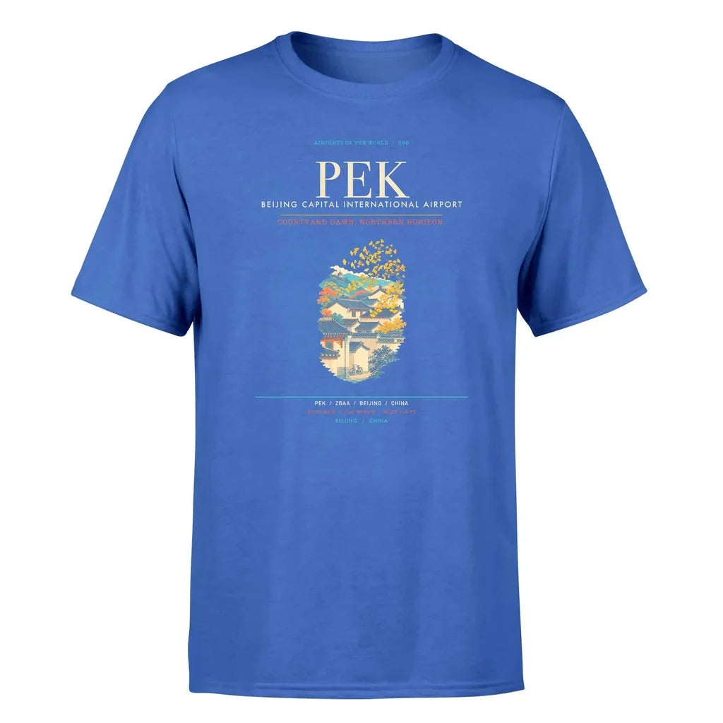 Beijing Airport (PEK) Premium T-Shirt Blue