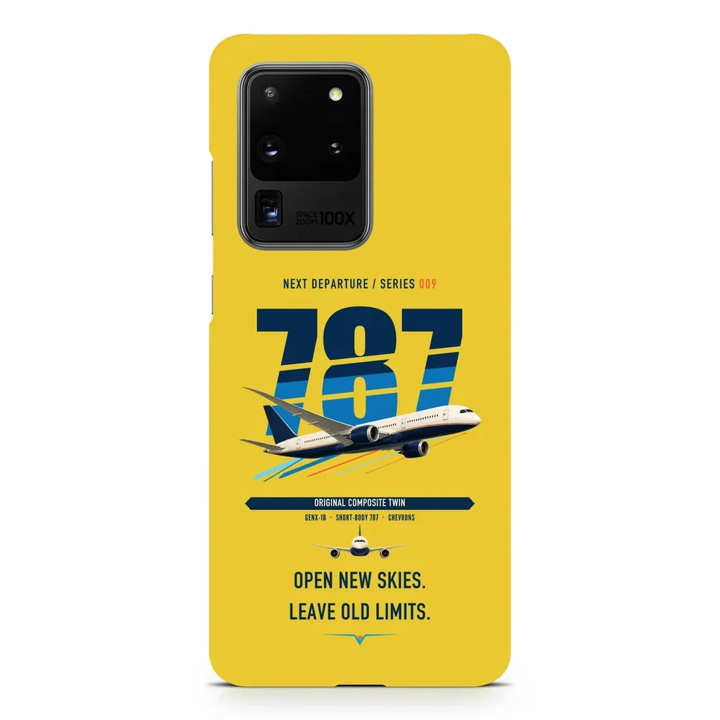 Boeing 787-8 Dreamliner design on samsung case - yellow