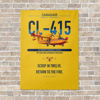 Thumbnail for Canadair CL-415 vertical canvas print - no frame - yellow background