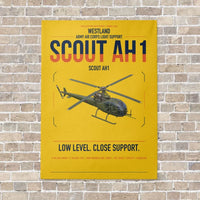 Thumbnail for Westland Scout AH1 vertical canvas print - no frame - yellow background