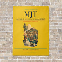 Thumbnail for Mytilene International Airport MJT vertical canvas print - no frame - yellow background