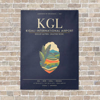 Thumbnail for Kigali International Airport KGL - Canvas Framed - Navy Blue