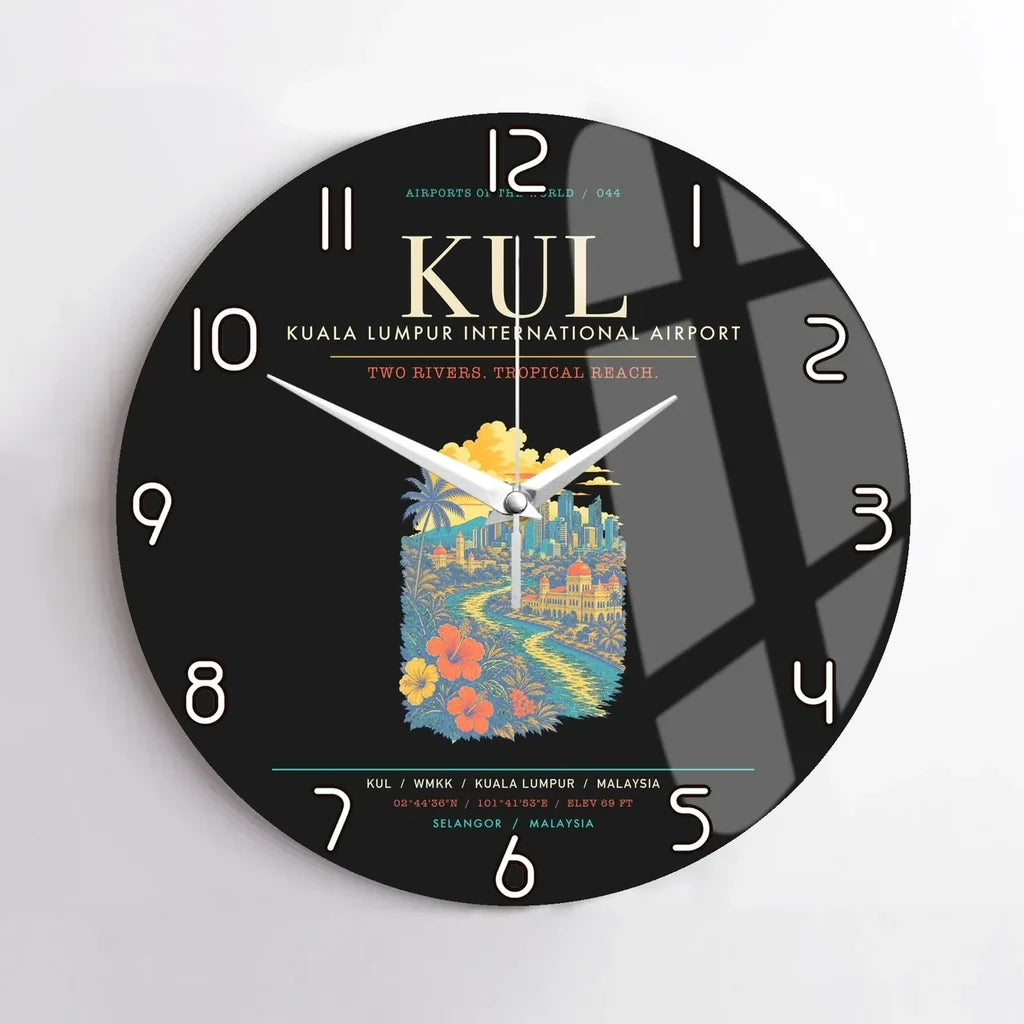 Kuala Lumpur International Airport KUL Wall-Clock No-Frame - Black