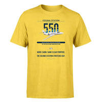 Thumbnail for Cessna Citation 550 - Citation II design on yellow double-side t-shirt, single-side print