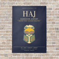 Thumbnail for Hannover Airport HAJ - Canvas Framed - Navy Blue