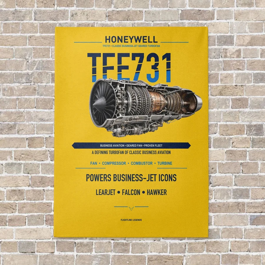 TFE731 vertical canvas print - no frame - yellow background