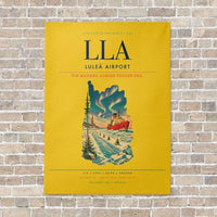 Thumbnail for Luleå Airport LLA vertical canvas print - no frame - yellow background