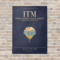 Thumbnail for Osaka International Airport ITM - Canvas Framed - Navy Blue