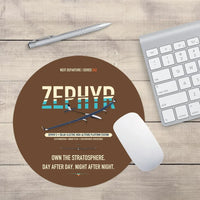 Thumbnail for Airbus Zephyr S design on brown round mouse pad
