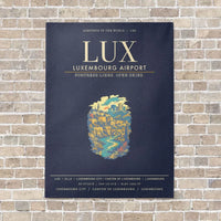 Thumbnail for Luxembourg Airport LUX - Canvas Framed - Navy Blue