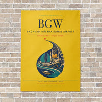 Thumbnail for Baghdad International Airport BGW - Canvas No Frame - Yellow