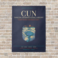 Thumbnail for Cancun International Airport CUN - Canvas Framed - Navy Blue