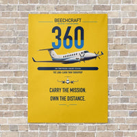 Thumbnail for Beechcraft King Air 360 vertical canvas print - no frame - yellow background