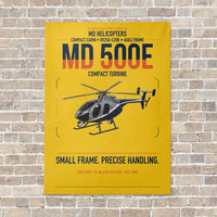 Thumbnail for MD Helicopters MD 500E vertical canvas print - no frame - yellow background