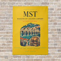 Thumbnail for Maastricht Aachen Airport MST vertical canvas print - no frame - yellow background