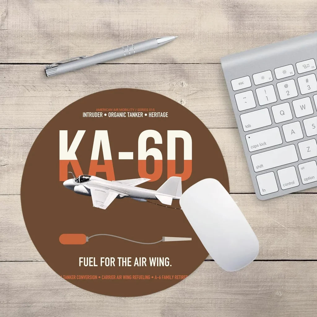 KA-6D Intruder design on brown round mouse pad