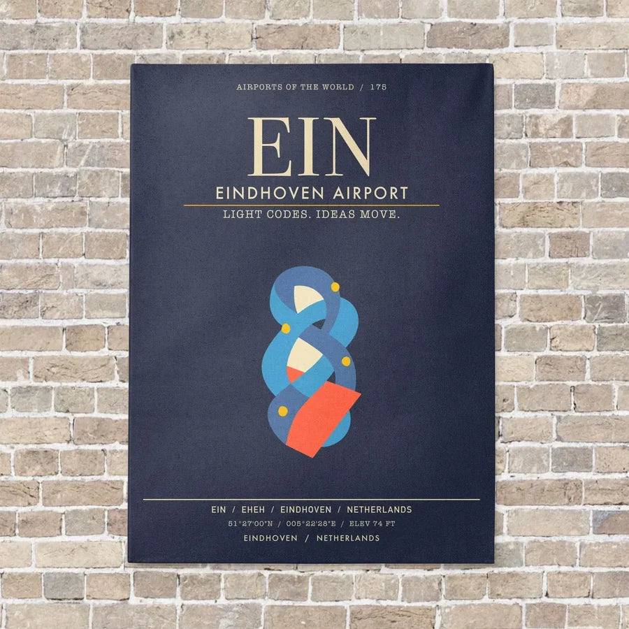 Eindhoven Airport EIN - Canvas Framed - Navy Blue