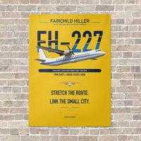 Thumbnail for Fairchild Hiller FH-227B vertical canvas print - no frame - yellow background