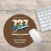 Thumbnail for Boeing 737-800 NG design on brown round mouse pad