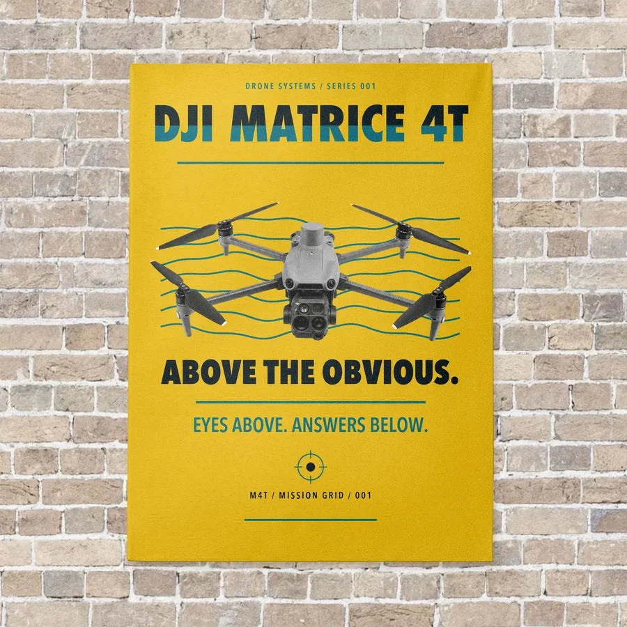 DJI Matrice 4T vertical canvas print - no frame - yellow background