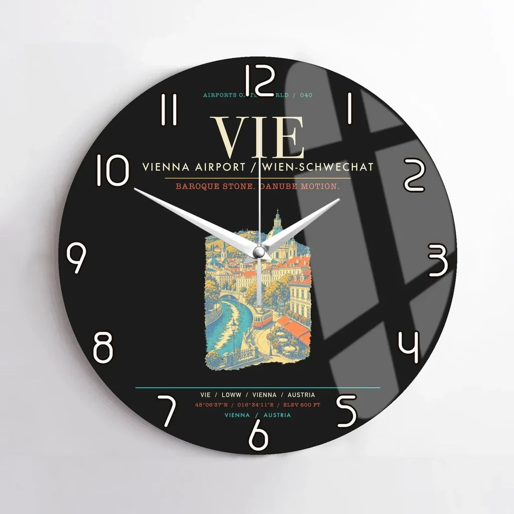 Vienna Airport VIE Wall-Clock No-Frame - Black