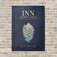 Thumbnail for Innsbruck Airport INN - Canvas Framed - Navy Blue