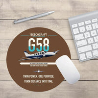 Thumbnail for Beechcraft Baron G58 design on brown round mouse pad