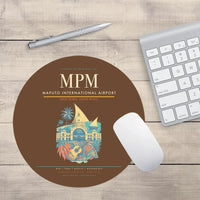 Thumbnail for Maputo International Airport (MPM) design on brown round mouse pad