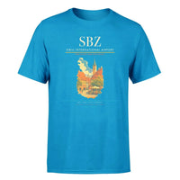 Thumbnail for Sibiu International Airport (SBZ) T-Shirt single-side front print in Turquoise | sibiu-international-airport-sbz-double-side-t-shirt