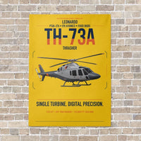 Thumbnail for Leonardo TH-73A Thrasher vertical canvas print - no frame - yellow background
