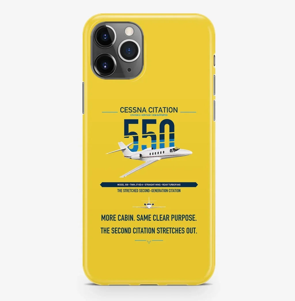 Cessna Citation 550 - Citation II design on yellow magsafe iphone case, for iPhone Pro Max