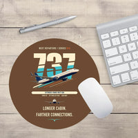 Thumbnail for Boeing 737-900ER design on brown round mouse pad