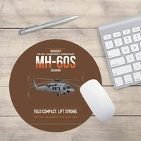 Thumbnail for Sikorsky MH-60S Seahawk design on brown round mouse pad
