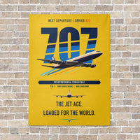 Thumbnail for Boeing 707-320C vertical canvas print - no frame - yellow background