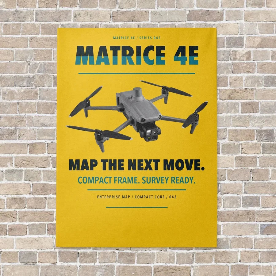 DJI Matrice 4E vertical canvas print - no frame - yellow background